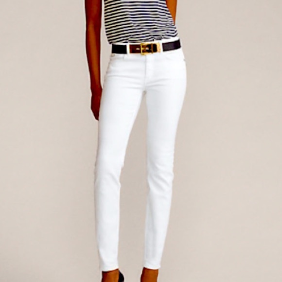 NWOT RL BLACK LABEL 105 CIGARETTE SKINNY JEANS WHITE WASH FIVE POCKETS SIZE 28 - Picture 4 of 11